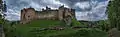 A full panorama of Zborov Castle during spring time, from a distance (May 2013)