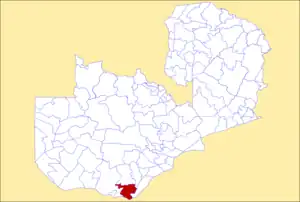 District location in Zambia