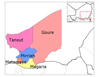 Magaria Department location in the region