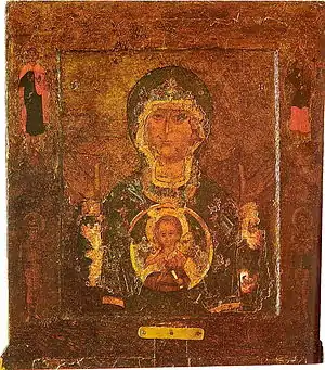 Our Lady of the Sign icon. Veliky Novgorod. First half of XII c.