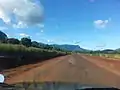 Zomba Plateau approached from the Blantyre-Zomba road, which was being renovated when this picture was taken in March 2014