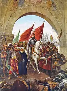 Image 60Mehmed II enters Constantinople by Fausto Zonaro (from History of Turkey)