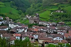 Overlooking the town of Zubieta and its neighboring areas