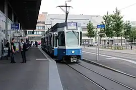 VBZ tram waiting at Bhf. Altstetten Nord