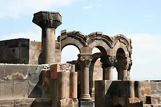 Reconstructed Columns at Zvartnots Cathedral, Armenia