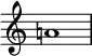  {
\override Score.TimeSignature #'stencil = ##f
\relative c'' {
   \time 4/4 a!1
} }
