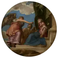  circular painting with multiple figures