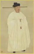 Emperor Taizong of Song wearing a very large-sleeved yuanlingpao