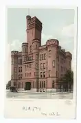 Worcester Armory, Worcester, Massachusetts, 1888-89 and 1907, shown prior to removal of tower.