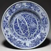 Astrological plate, 44 cm, perhaps with birthchart for "Moderata Durant", late 17th century.