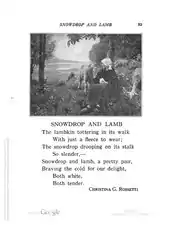 Page from book by Jennie Hall using painting by Laugée to illustrate a poem by Christina Rossetti