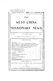 The West China Missionary News, printed by Canadian Methodist Mission Press