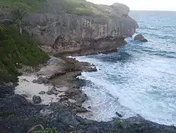 Rocky approach from the reef.