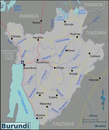 Map of Burundi