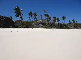 The Harrismith Ruins and a very sandy Cave Bay Beach in March 2013.