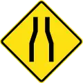 Road narrows