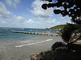 The offshore reef protects Conset Bay, boats and jetty from all but the worst weather. Boats get hauled up if a hurricane is forecast.