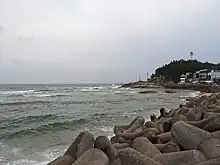 The East Sea as seen from Sokcho on a moody, rainy day