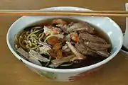 Prawn mee and pork rib soup