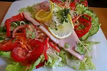 Trout fillet with creamed radish and mixed salad