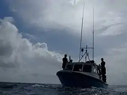 Good to be picked up by Ice Boat Chris Dee P73 driven by Captain Theodore. skippered by Captain Abram. There was a strong down and out current off South Point.