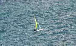 This Hobie Cat took a short cut inside the Inner Reef.