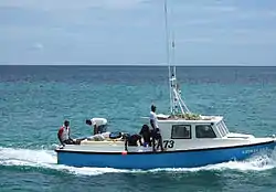 Ice boat Chris Dee, Captain Diver Abram Innes and divers all shipshape to return from Cobblers Reef.