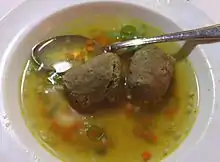 Liver dumpling soup