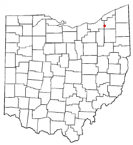 Chagrin Falls on the Ohio state map