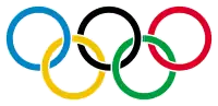 Olympic rings with white rims