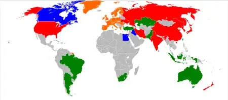 See text for list of countries