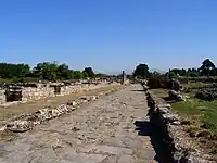 Via Sacra, the main north-south street in ancient Roman Paestum