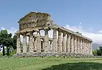 Temple of Athena (c 500 BC), on the highest point of relatively flat Paestum