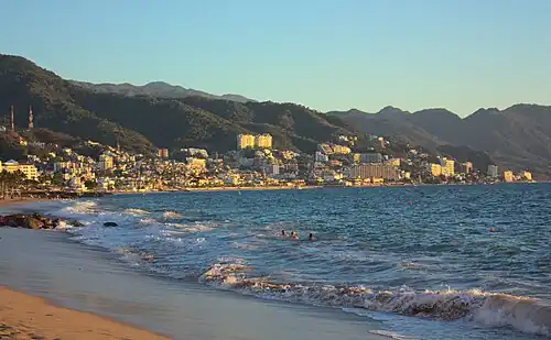 "View of Centro and Zona Romantica from the beach."