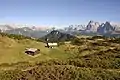 View of an Puflatsch alpine farm hut