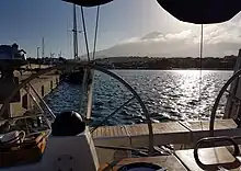 Sailing boats in the harbour of Kamariotissa