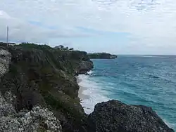 Little Bay is surrounded by near vertical cliffs, 25 to 30 m high.