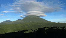 One of the five volcanoes at the Volcanoes National Park in Rwanda